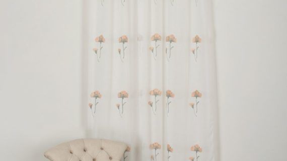 Perdea Capri 280cm, piersica - verde