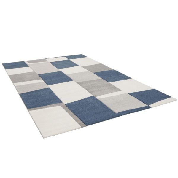 Covor Shuffle 58215/982 Albastru, gri si alb