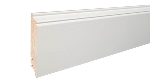 Plinta triplustratificat Barlinek alba lacuita P90, 90 mm