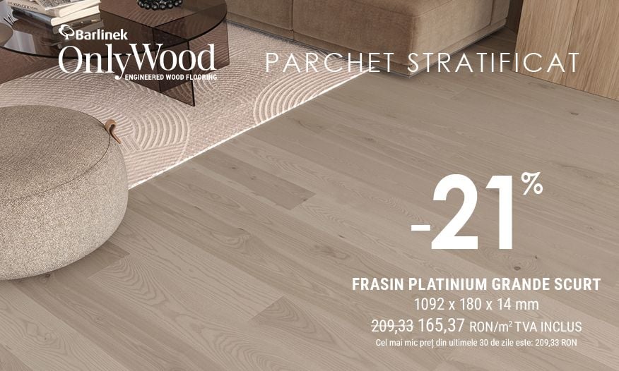 Parchet triplustratificat Barlinek Frasin Platinium Grande scurt