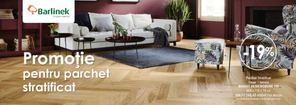 Parchet triplustratificat Barlinek Stejar Bright Herringbone 110