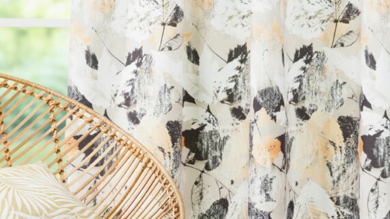 Draperie Proza 300 cm, negru-mustar