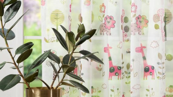 Perdea Giraffe 280cm, roz
