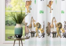 Draperie Madagascar 280cm, alb-verde