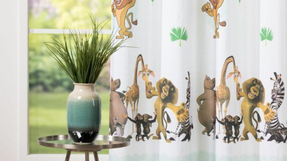 Draperie Madagascar 140x245 cm, alb-verde