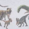 Perdea Jurassic 140x245 cm, gri-verde