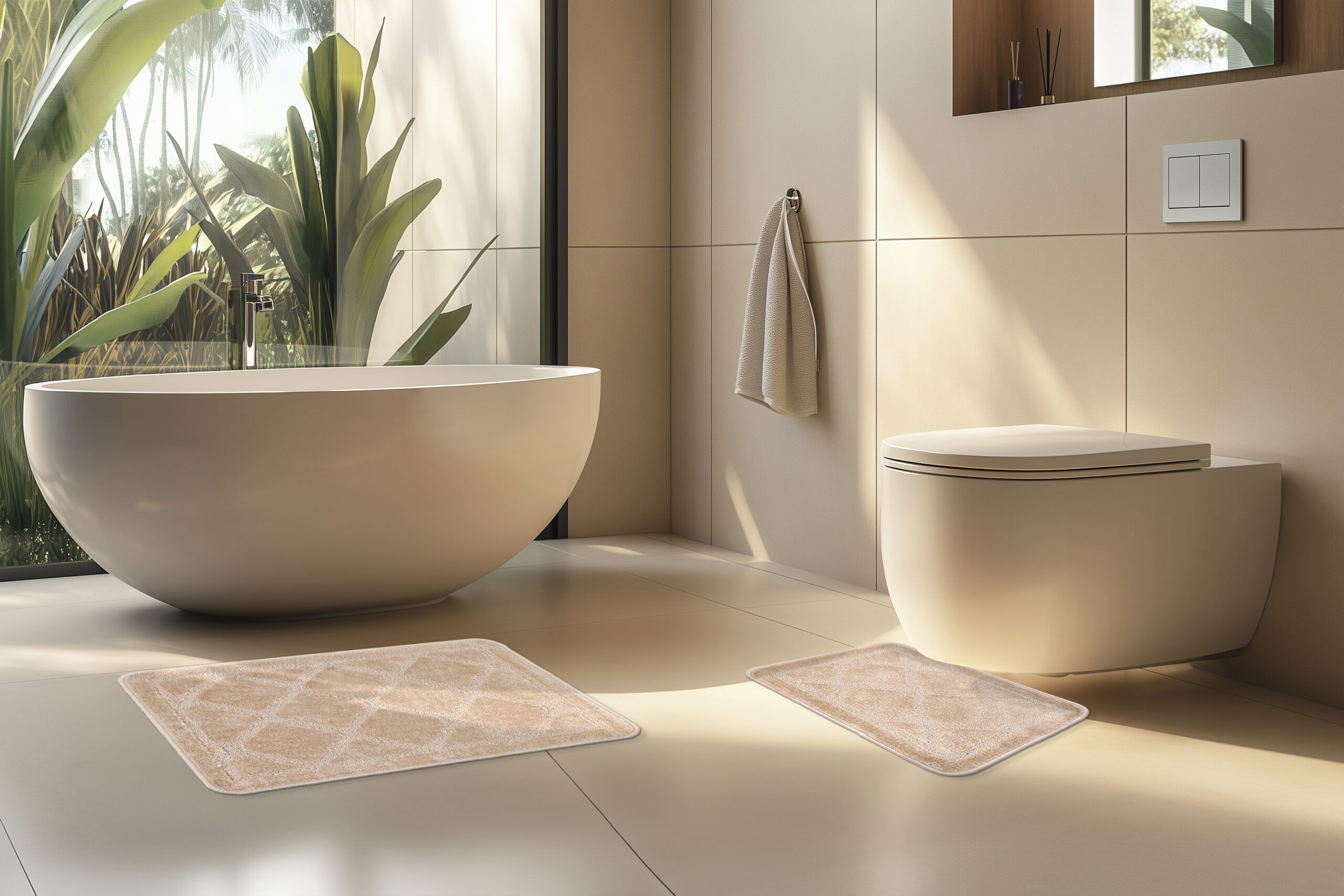 Covoras de baie Bari 101 Bej 50x120 cm