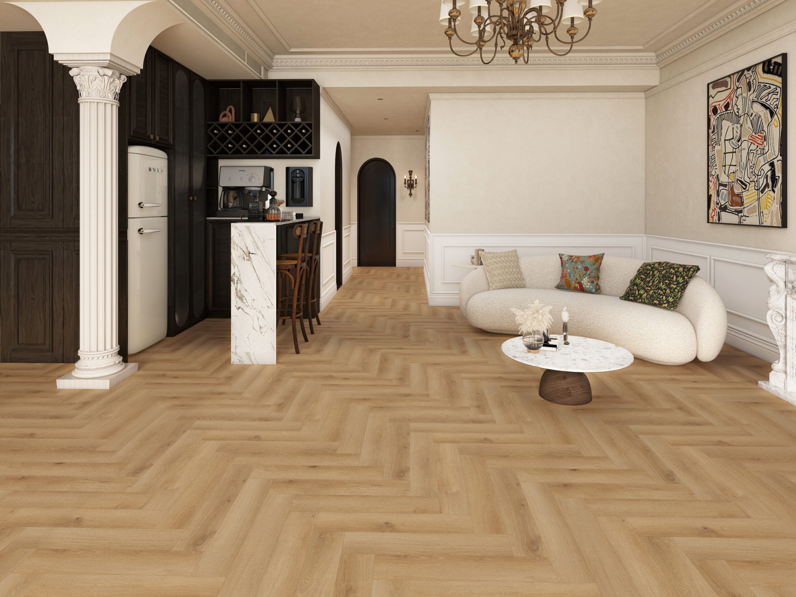 Pardoseala SPC Perfection Herringbone S2654 5 + 1 mm